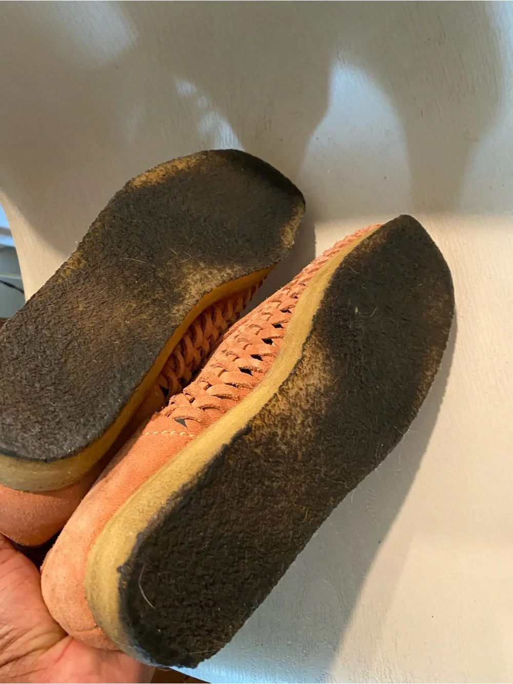 Clarks Originals X Supreme Wallabee Woven Weave Salmon Pink Suede size 7m